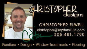 "I look forward to helping you make the most of your Keys home...from furniture & space planning to design & color coordination, let my 22 years of experience go to work for you!  Furniture, flooring, window treatments and kitchens & baths...I do it all!"
Christopher Designs is a division of Royal Furniture.